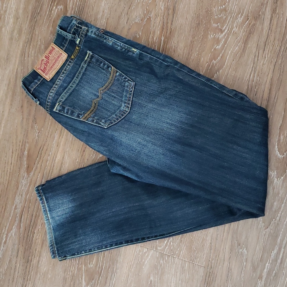 (8/29W) Lucky Brand Mid Rise Straight Leg Distressed Denim Streetwear Bohemian